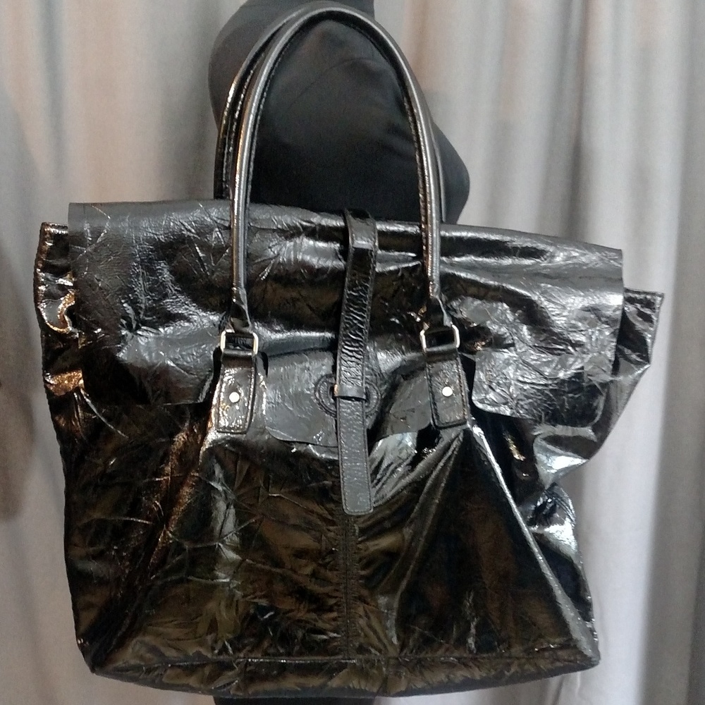 Leonello Borghi Men"s Patent Leather Weekender